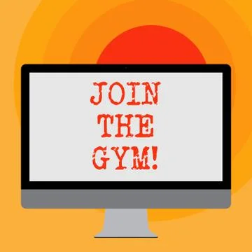 Writing note showing Join The Gym. Business photo showcasing Motivation to start 库存插图