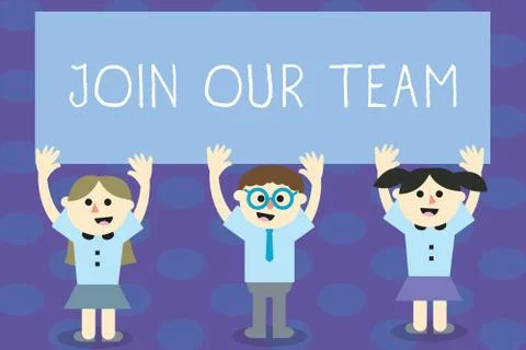 Writing note showing Join Our Team. Business photo showcasing invite someone for 库存插图
