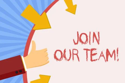 Writing note showing Join Our Team. Business photo showcasing invite someone to 库存插图