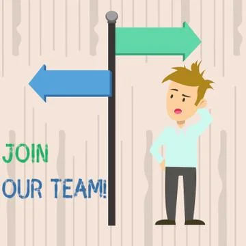 Writing note showing Join Our Team. Business photo showcasing invite someone to 库存插图