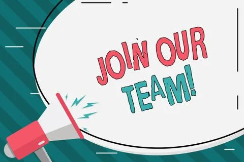 Writing note showing Join Our Team. Business photo showcasing asking someone to 库存插图