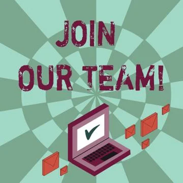 Writing note showing Join Our Team. Business photo showcasing invite someone to 库存插图