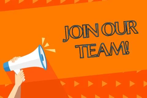 Writing note showing Join Our Team. Business photo showcasing inviting someone 库存插图