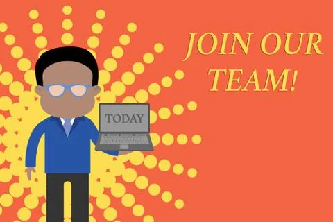 Writing note showing Join Our Team. Business photo showcasing inviting someone 库存插图