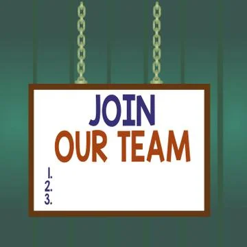 Writing note showing Join Our Team. Business photo showcasing inviting someone 库存插图