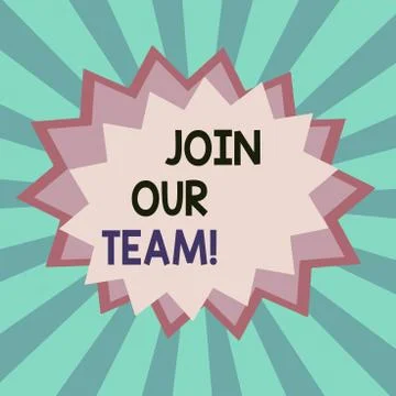Writing note showing Join Our Team. Business photo showcasing invite someone to 库存插图