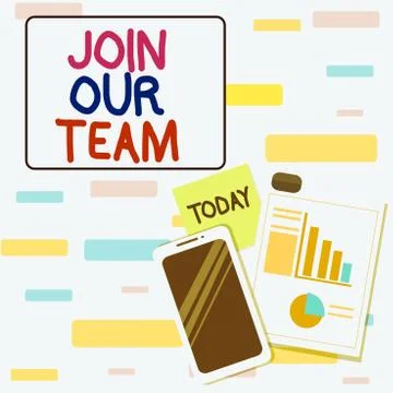 Writing note showing Join Our Team. Business photo showcasing inviting someone 库存插图