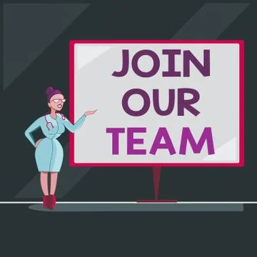 Writing note showing Join Our Team. Business photo showcasing inviting someone 库存插图