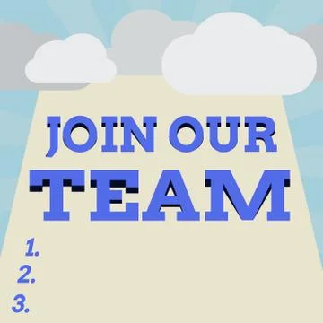 Writing note showing Join Our Team. Business photo showcasing inviting someone 库存插图