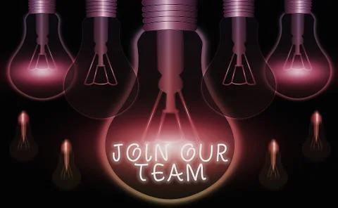 Writing note showing Join Our Team. Business photo showcasing inviting someone 库存插图