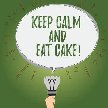 Writing note showing Keep Calm And Eat Cake. Business photo showcasing Relax and Stock Illustration