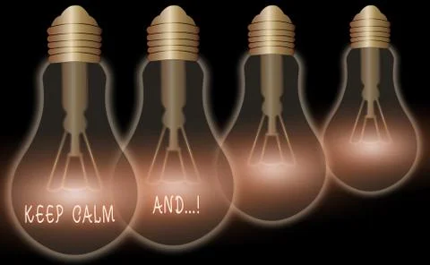 Writing note showing Keep Calm And. Business photo showcasing motivational Stock Illustration