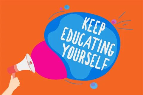 Writing note showing Keep Educating Yourself. Business photo showcasing dont  Stock Illustration