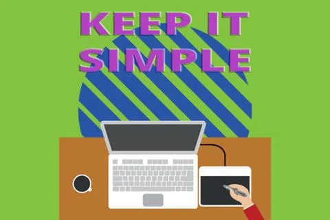 Writing note showing Keep It Simple. Business photo showcasing to make something Stock Illustration