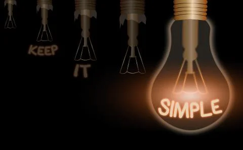 Writing note showing Keep It Simple. Business photo showcasing to make something Stock Illustration