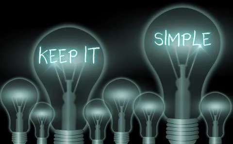 Writing note showing Keep It Simple. Business photo showcasing to make something Stock Illustration