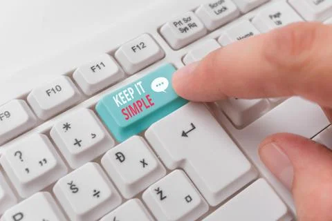 Writing note showing Keep It Simple. Business photo showcasing to make something Stock Photos