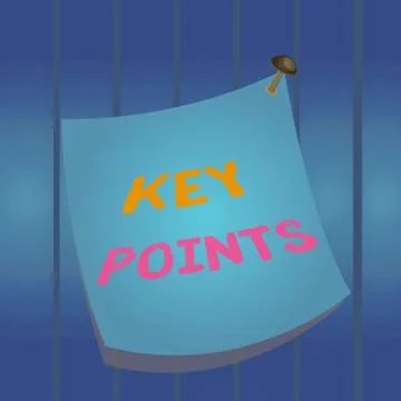 Writing note showing Key Points. Business photo showcasing most important piece Stock Illustration