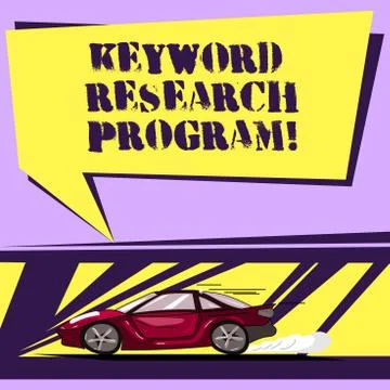 Writing note showing Keyword Research Program. Business photo showcasing Illustration