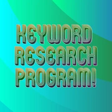 Writing note showing Keyword Research Program. Business photo showcasing Stock Illustration