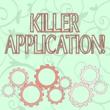 Writing note showing Killer Application. Business photo showcasing virtually Stock Illustration