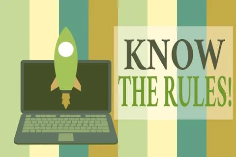 Writing note showing Know The Rules. Business photo showcasing set explicit or イラスト素材