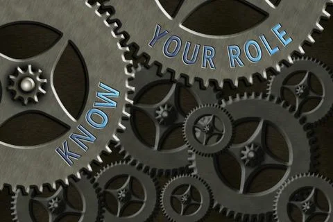 Writing note showing Know Your Role. Business photo showcasing end acting Stock Illustration