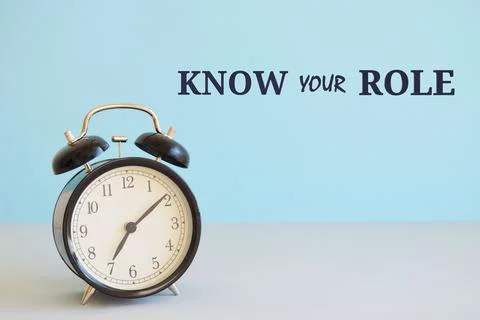 Writing note showing Know Your Role. Business photo showcasing end acting out Stock Photos