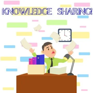 Writing note showing Knowledge Sharing. Business photo showcasing deliberate Stock Illustration