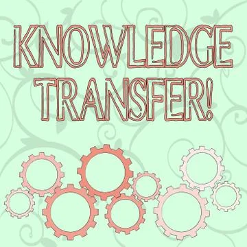 Writing note showing Knowledge Transfer. Business photo showcasing sharing or Stock Illustration