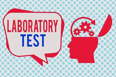 Writing note showing Laboratory Test. Business photo showcasing Determination of 스톡 일러스트