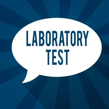 Writing note showing Laboratory Test. Business photo showcasing Determination of 스톡 일러스트