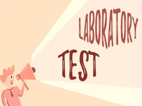 Writing note showing Laboratory Test. Business photo showcasing Determination of 스톡 일러스트