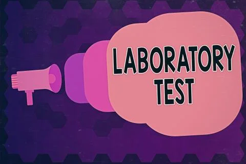 Writing note showing Laboratory Test. Business photo showcasing Determination of Stock Illustration