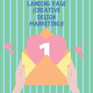 Writing note showing Landing Page Creative Design Marketing. Business photo Illustration