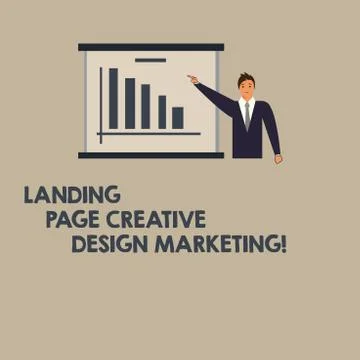 Writing note showing Landing Page Creative Design Marketing. Business photo Illustration