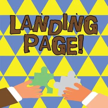 Writing note showing Landing Page. Business photo showcasing web which serves Stockillustratie