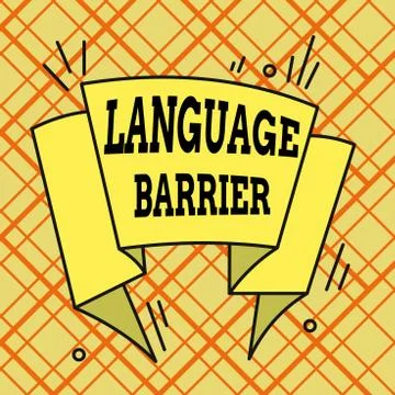 Writing note showing Language Barrier. Business photo showcasing difficulties in Stock Illustration