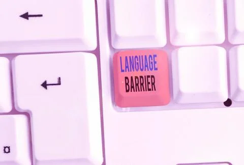 Writing note showing Language Barrier. Business photo showcasing difficulties in Foto stock