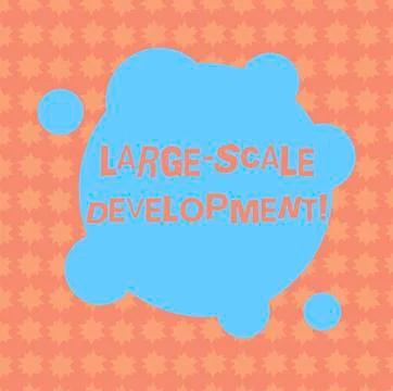 Writing note showing Large Scale Development. Business photo showcasing Develop Illustrazione stock
