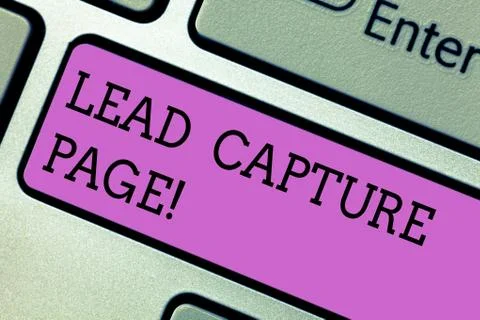 Writing note showing Lead Capture Page. Business photo showcasing landing sites Stock Photos