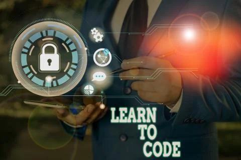 Writing note showing Learn To Code. Business photo showcasing Learn to write 写真素材