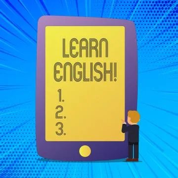 Writing note showing Learn English. Business photo showcasing Study another Ilustración de archivo