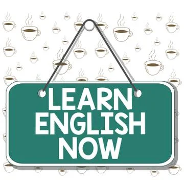 Writing note showing Learn English Now. Business photo showcasing gain or Stock Illustration