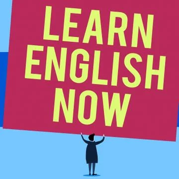 Writing note showing Learn English Now. Business photo showcasing gain or Stock Illustration