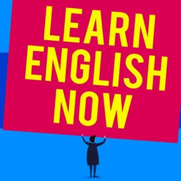 Writing note showing Learn English Now. Business photo showcasing gain or Stock Illustration