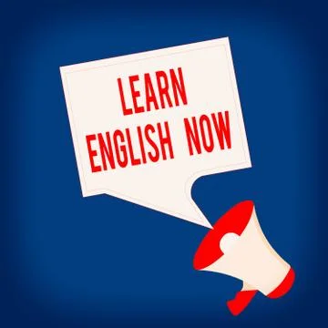 Writing note showing Learn English Now. Business photo showcasing gain or Stock Illustration