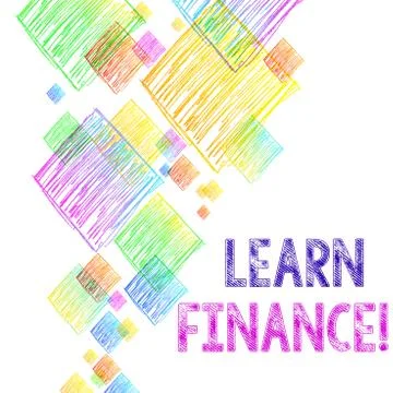 Writing note showing Learn Finance. Business photo showcasing study which Illustrazione stock