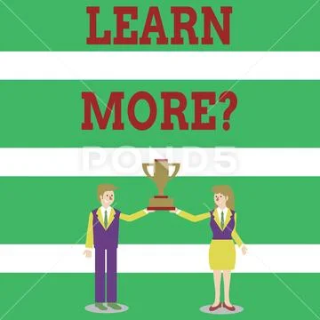 Writing note showing Learn More question. Business photo showcasing gain Stock Illustration