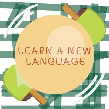 Writing note showing Learn A New Language. Business photo showcasing Study Words Stock Illustration